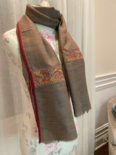 Load image into Gallery viewer, Mughlai Jamawar Scarf- Stone Grey
